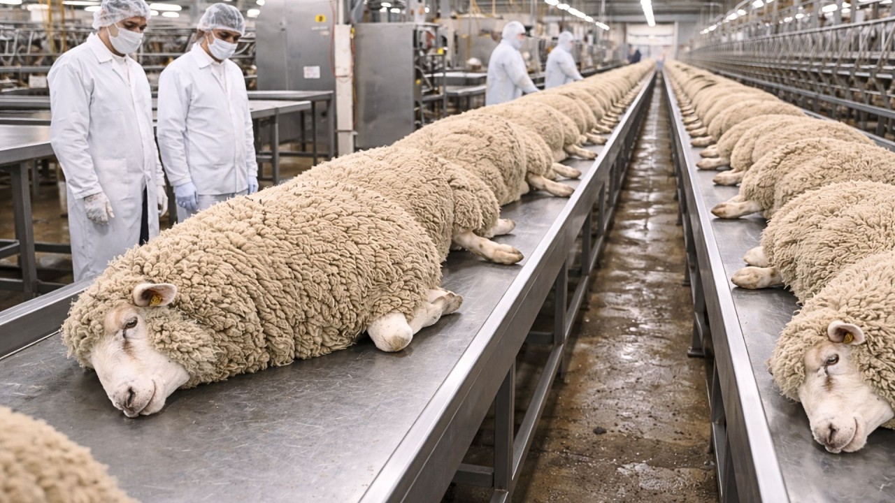 Inside Modern Factory Farms: The Industrial Process of Merino Sheep Wool & Meat Production