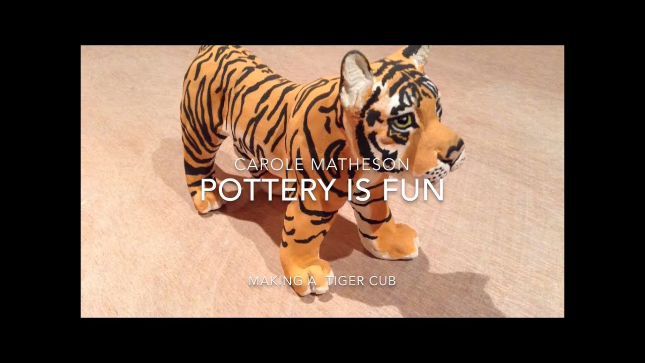 Pottery: Making Animals-How To Make A Tiger Cub Out Of Clay-Pottery is Fun