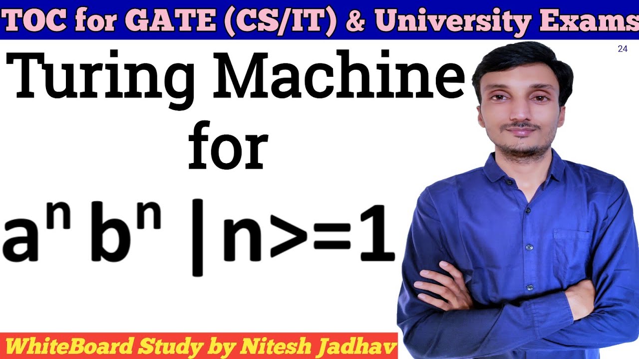 Turing Machine for a^nb^n | Design Turing Machine for a^n b^n | Turing Machine Example in Hindi