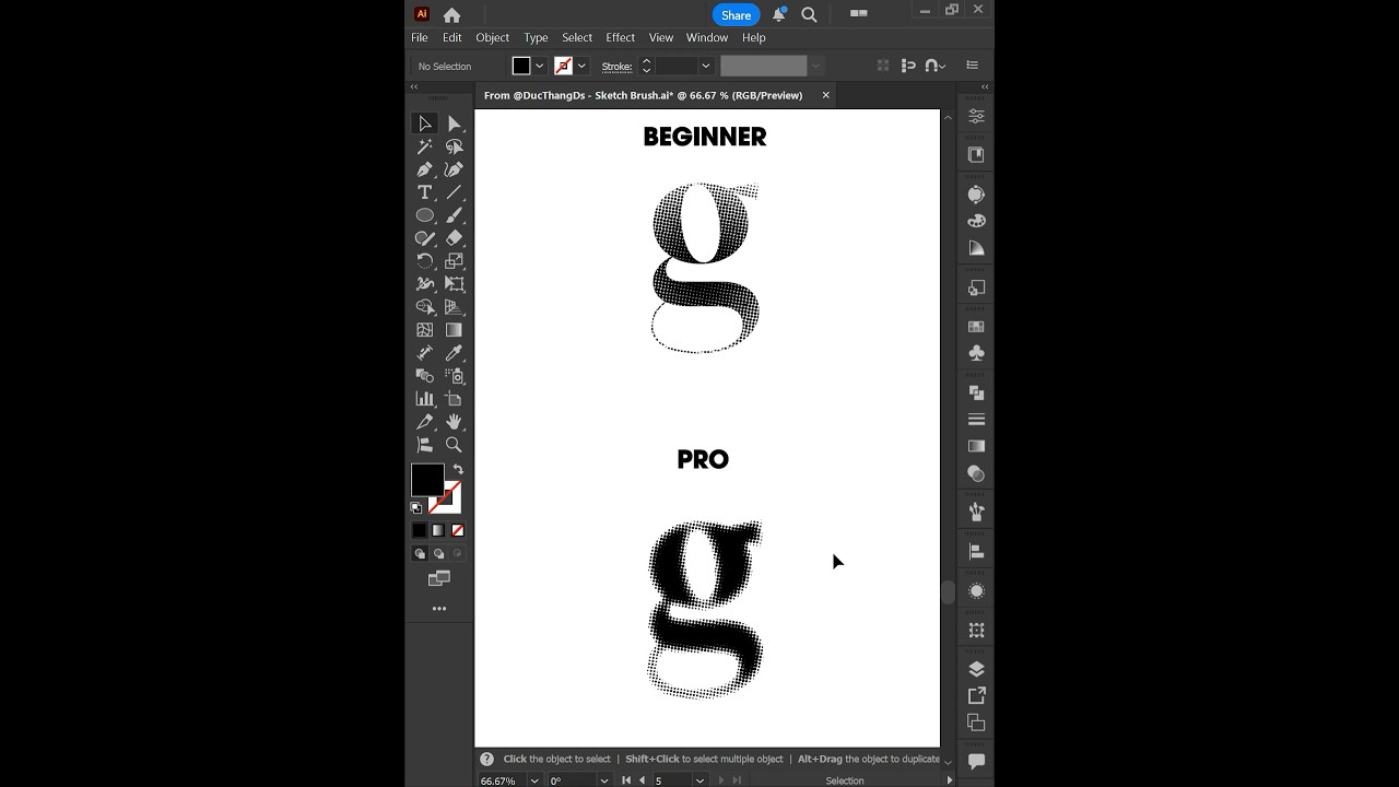 Adobe Illustrator 2025 &mdash; советы по созданию эффекта цветного полутонового текста #ducthangds