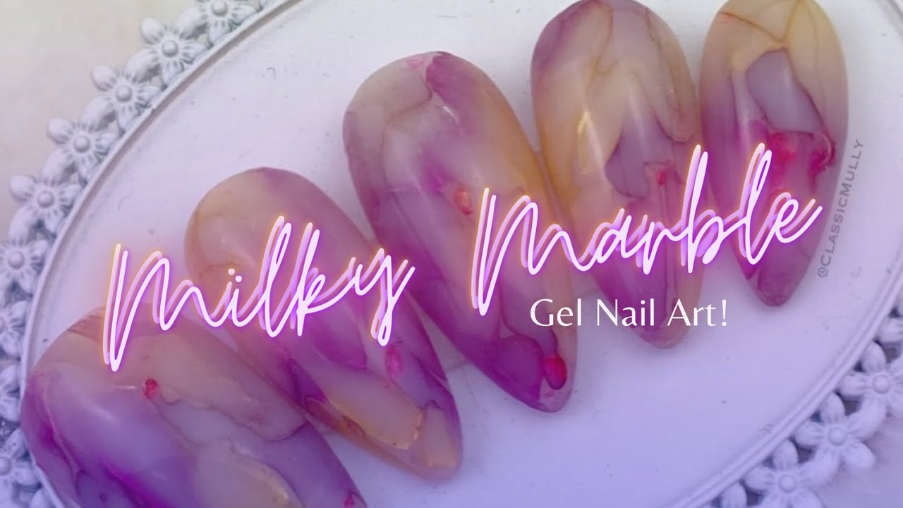 Milky Marble Gel Nail Art