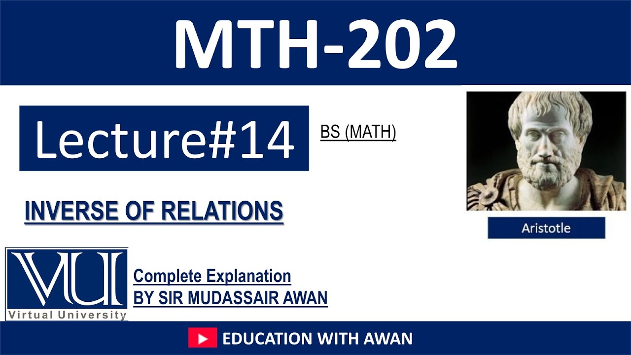 MTH 202 (Discrete Mathematics)| Lecture 14 | Inverse of Relation | BS Maths VU
