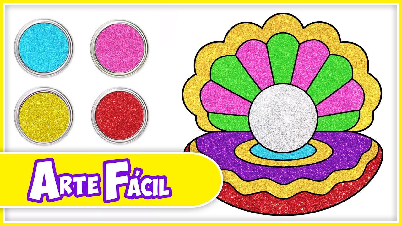 APRENDA A DESENHAR UMA CONCHA COLORIDA COM UMA PÉROLA | Vídeos Para Crianças | Arte Fácil
