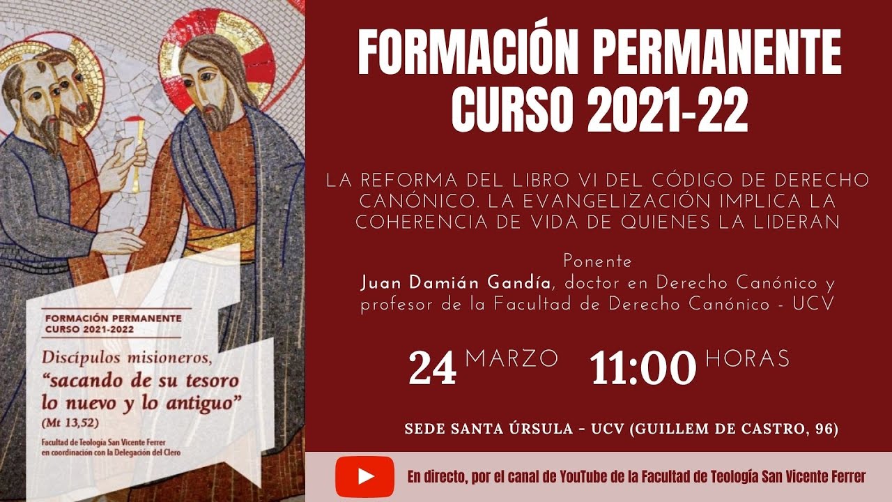Curso de Formación Permanente 2022. Reforma del libro VI del Código de Derecho Canónico.