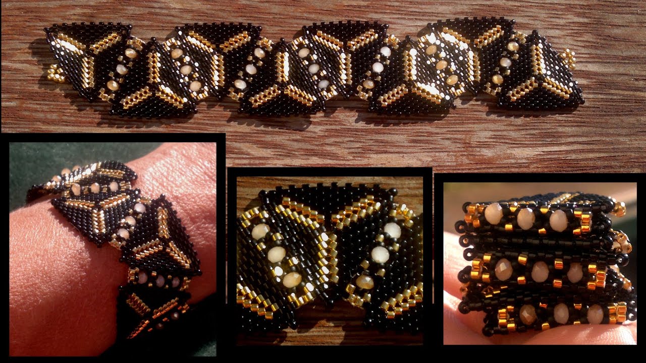 Beading4perfectionists : 1920's Art Deco Triangle beaded bracelet beading tutorial