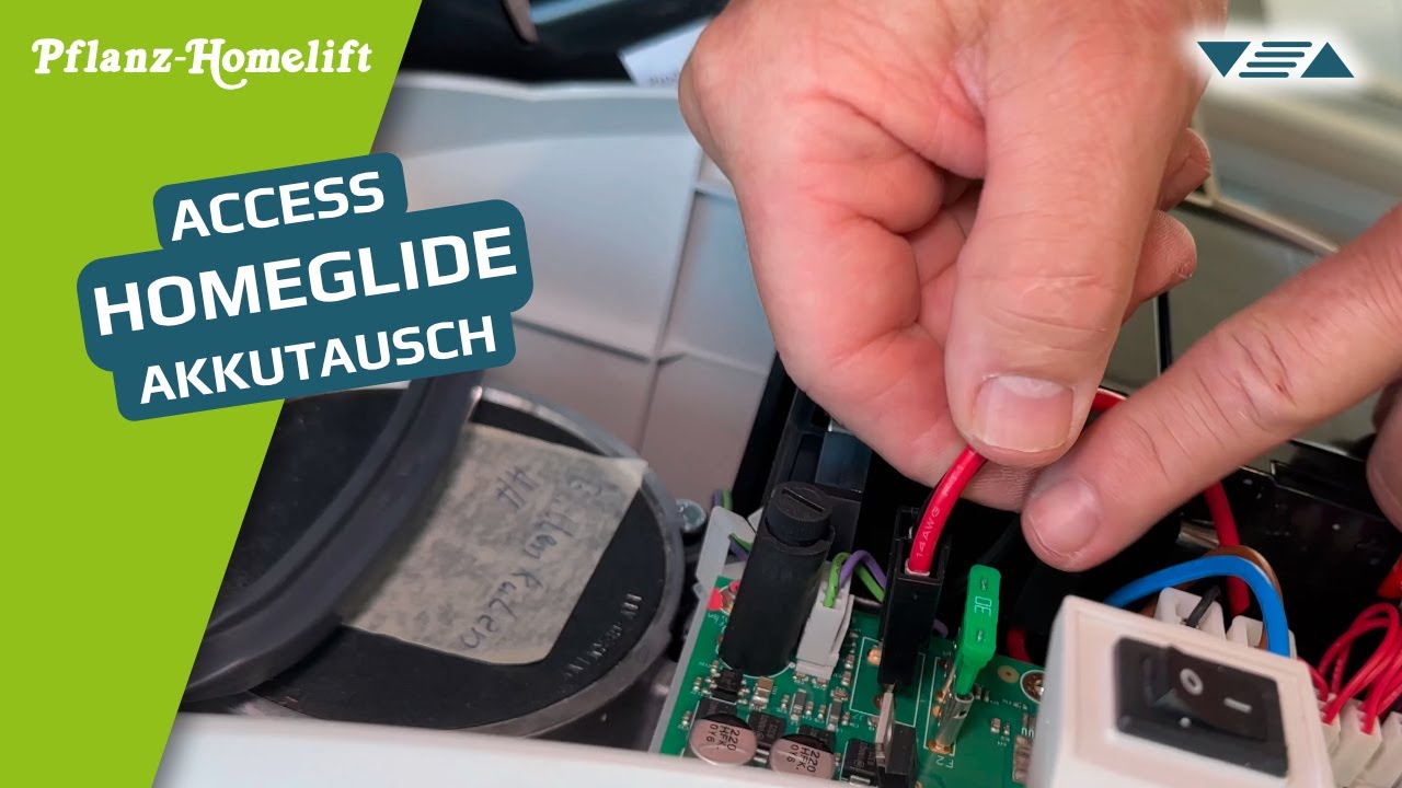 Akkutausch bei einem Access Homeglide ▽△ | ThyssenKrupp Levant | TKE S200 | Encasa Treppenlifts