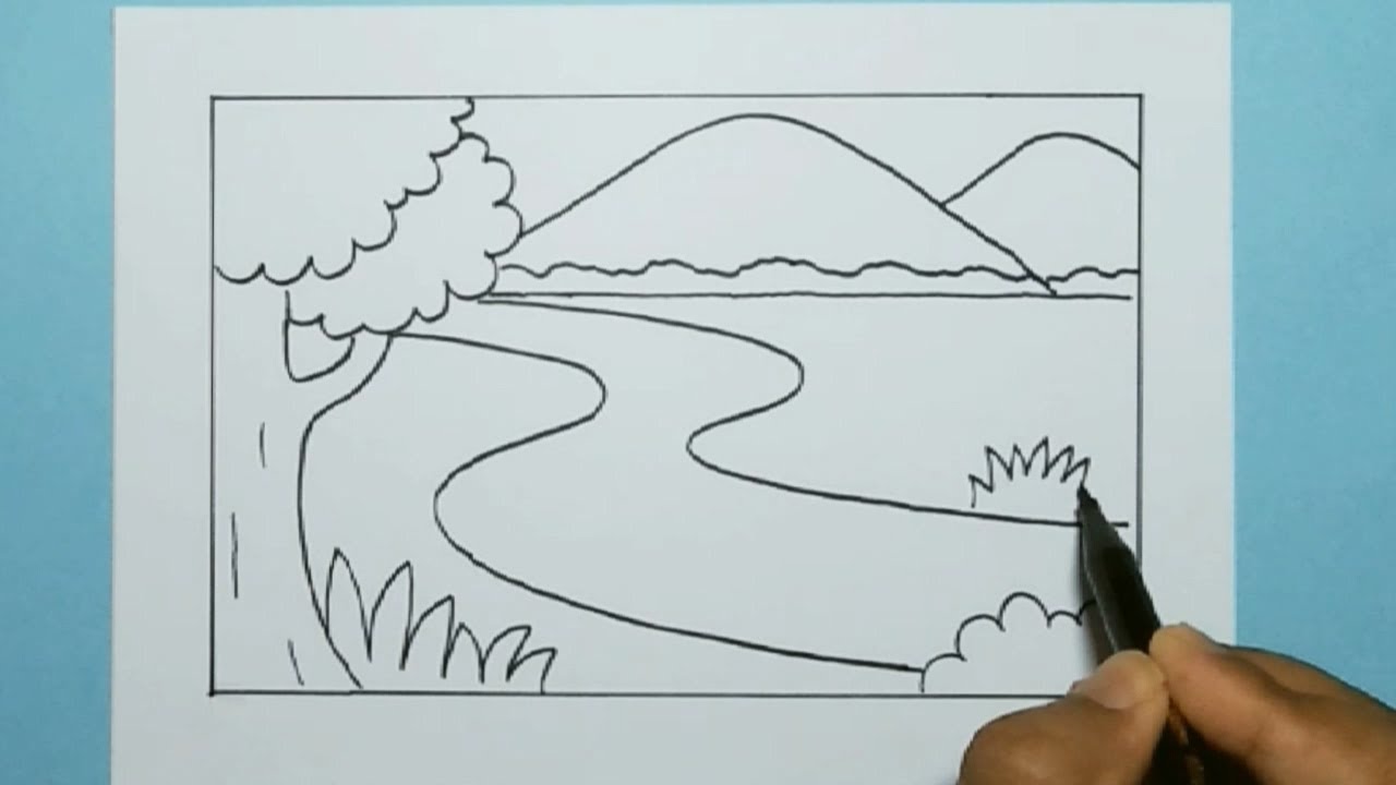 Cara Menggambar Yang Sangat Mudah - Gambar Pemandangan Yang Mudah Dan Simple