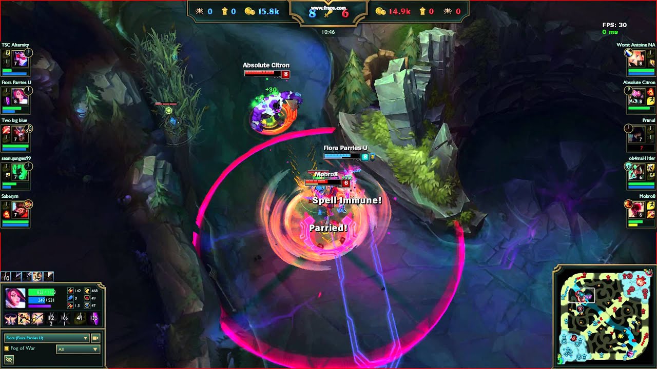 fiora 1v2 parry lee kick 4proc AA cancel