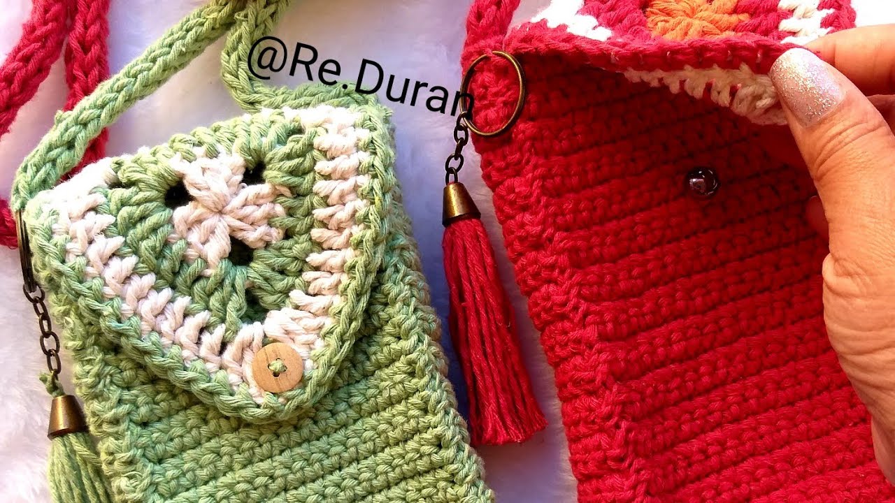BOLSA CAIXINHA PORTA CELULAR NOVA VERSÃO CROCHÊ 🧶