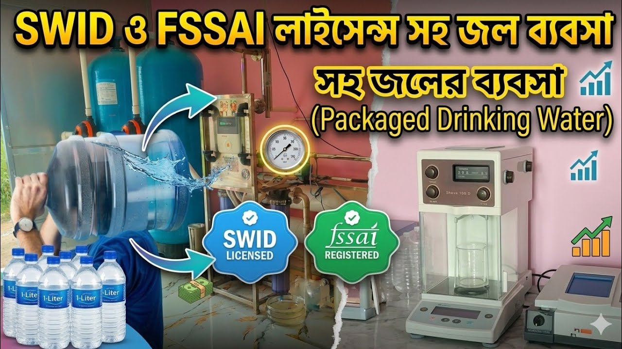Swid ও Fssai লাইসেন্স সহ জলের ব্যবসা⚡Packaged Drinking Water⚡ Water Treatment Plant 