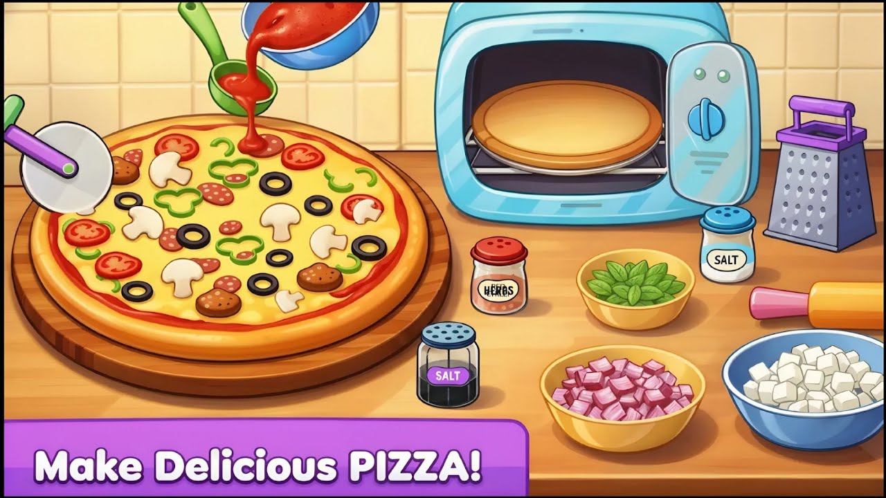 kitchen Set Cooking Games Chef - Gameplay Walkthrough Part 1 - Pizza making (iOS, Android)