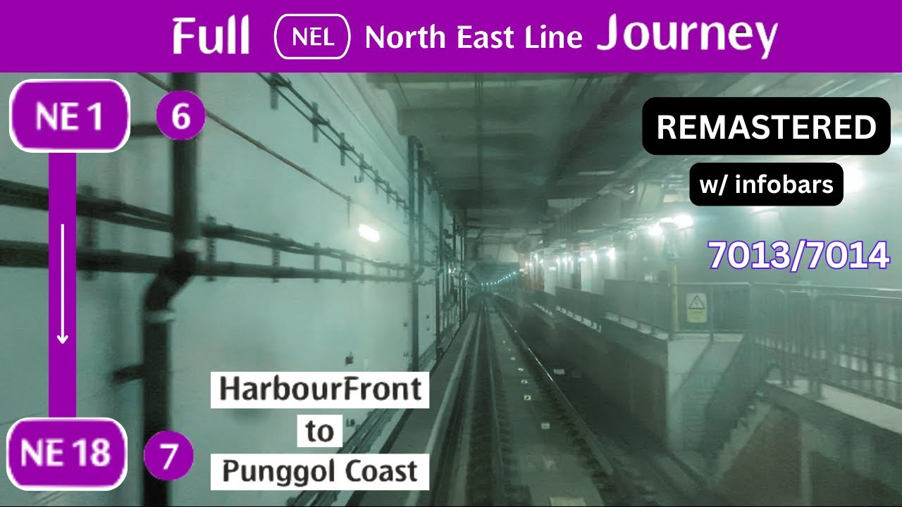[SBST NEL] Full Journey - HarbourFront to Punggol Coast [7013/7014] (Tunnel View - Remastered)