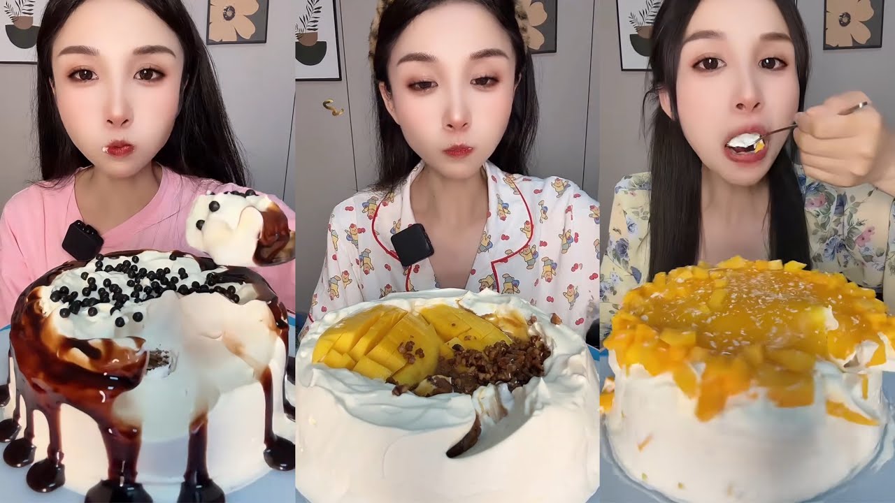 ASMR MUKBANG - MUKBANG SOUND - WHOLE CREAMY CAKE EATING
