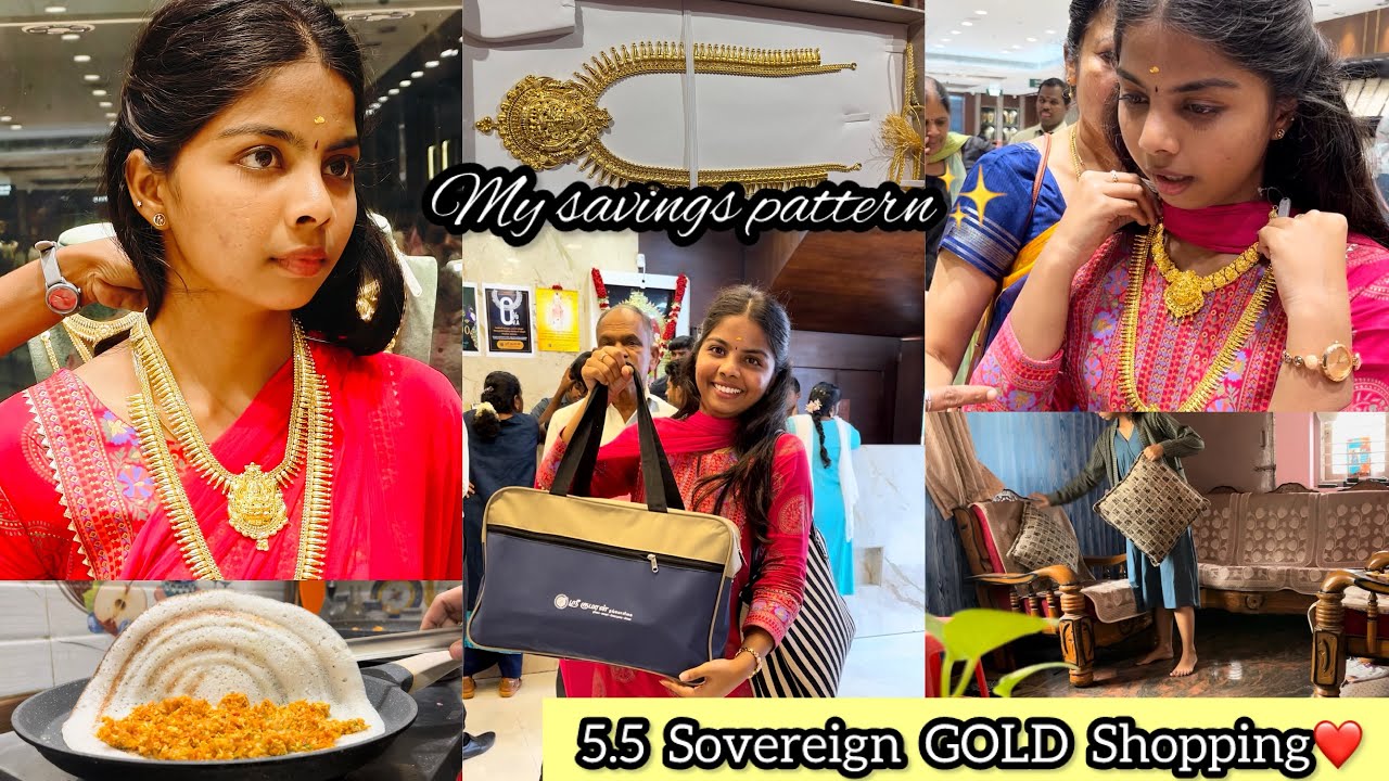 Vlog#35 Revealing my 5.5 Pavan Gold Haram✨❤️||Gold shopping from my savings 