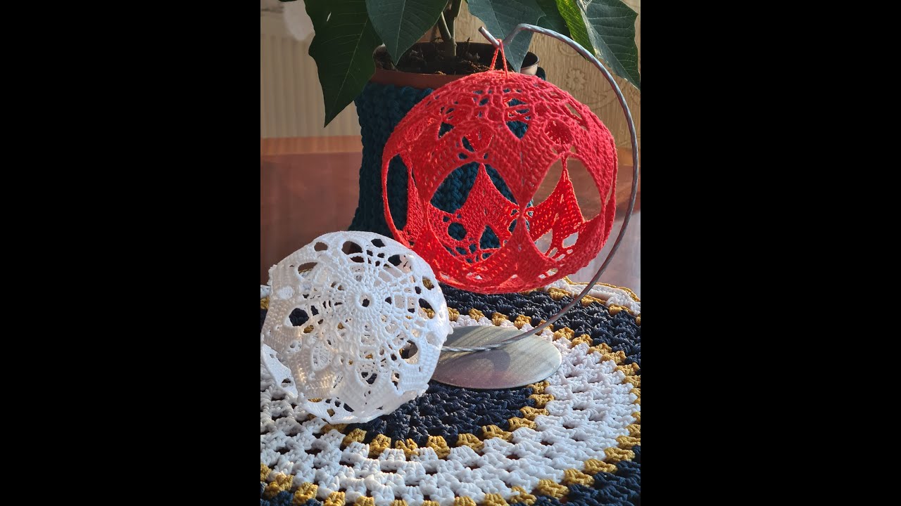 Szydełkowa bombka-wzór 2,bombka wg. mojego pomysłu. crochet christmas ball patern 2