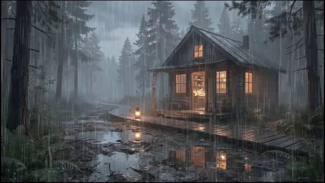 Cozy Forest Cabin Post Rain 🌧 | Relaxing Rain Audio for Insomnia, Deep Rest, and Quiet Rain Evenings