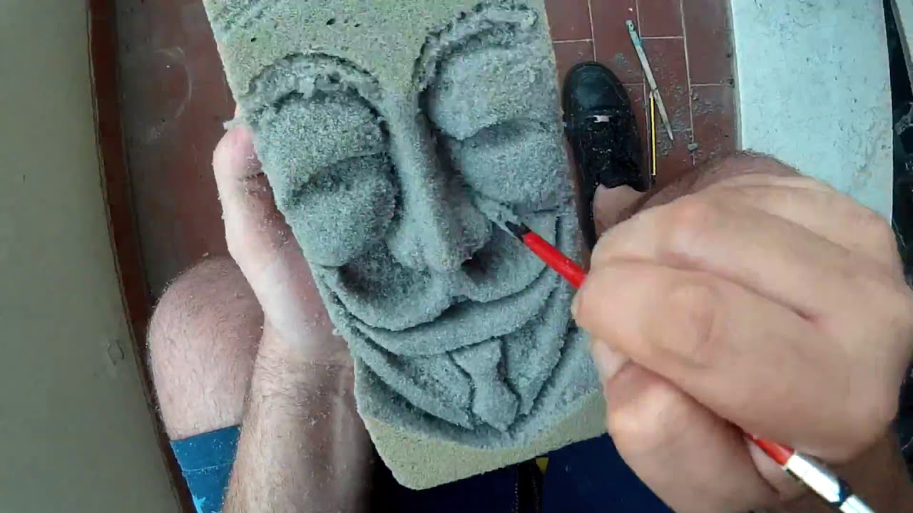 Sculpting V FOR VENDETTA/ANONYMOUS with floral foam [Carving + Painting]