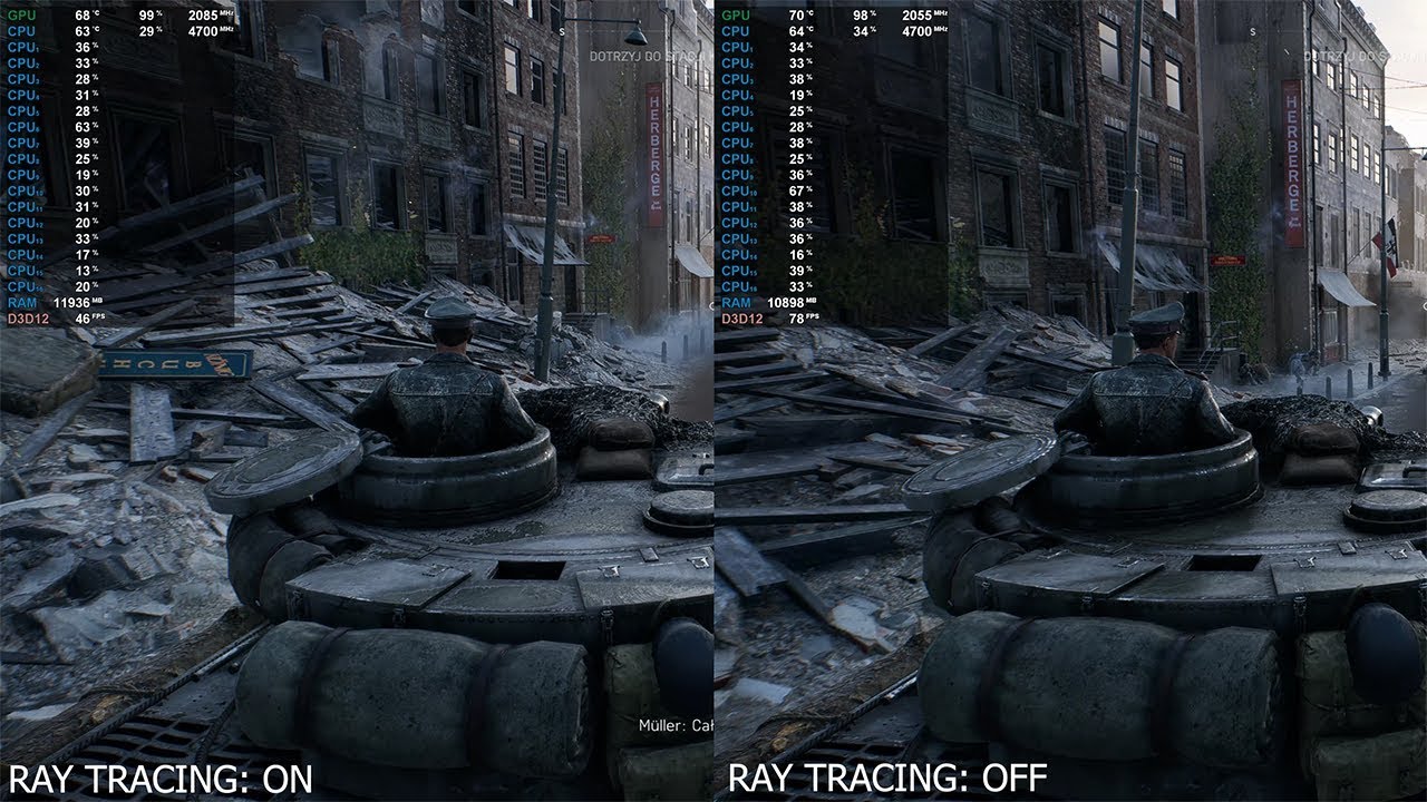 RTX 2080 TI/I9 9900K - RAY TRACING ON VS OFF - TEST Battlefield V