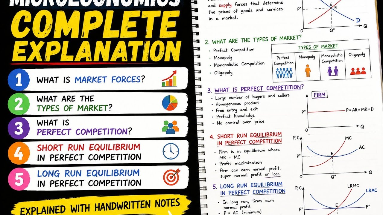 Perfect Competition Explained with Handwritten Notes | Market Forces & Types of Market