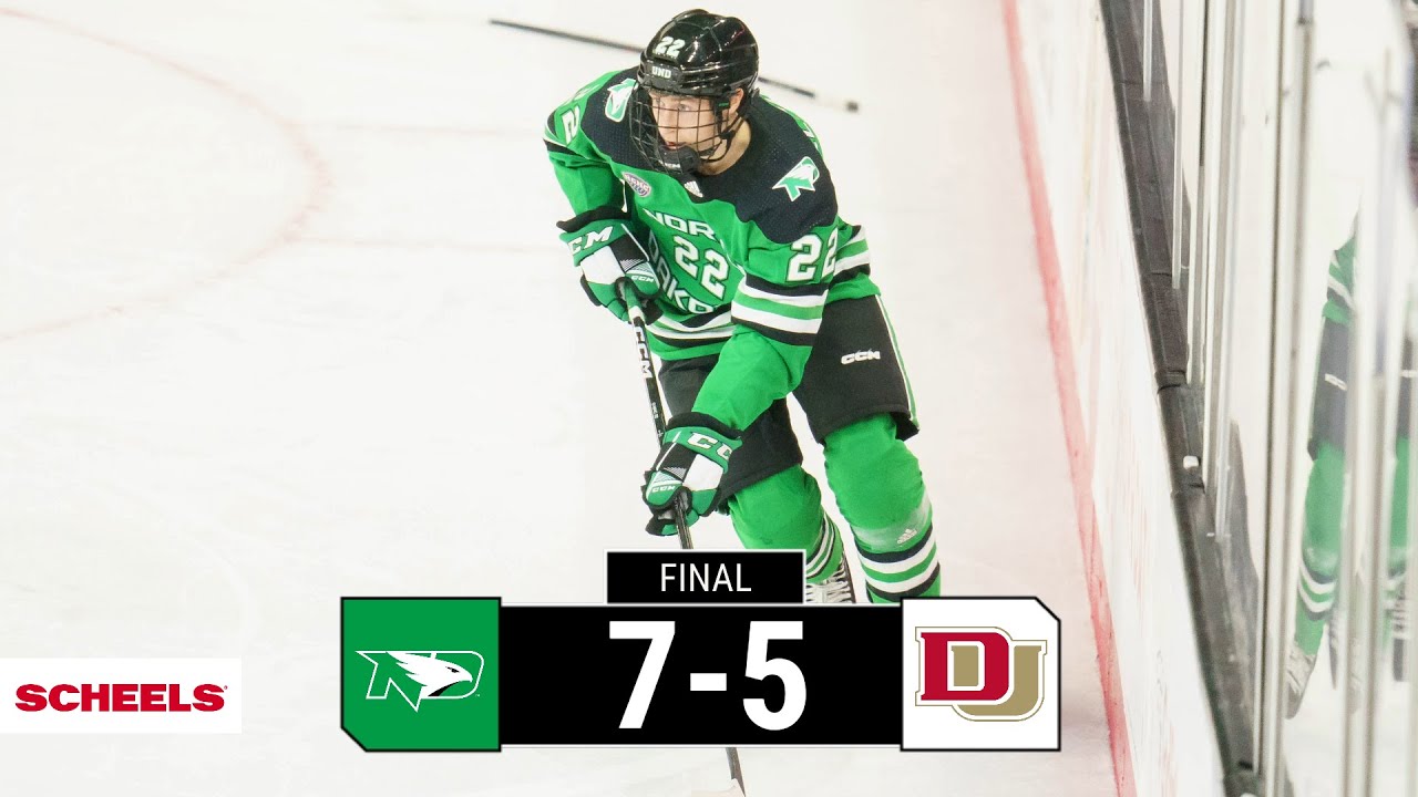 UND Hockey | Highlights at No. 3 Denver | 12.1.23