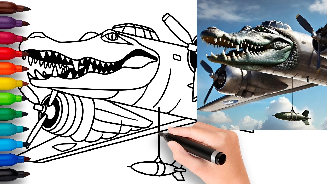 HOW TO DRAW BOMBARDINO CROCODILLO | Italian Brainrot Animals - Easy Step by Step Drawing