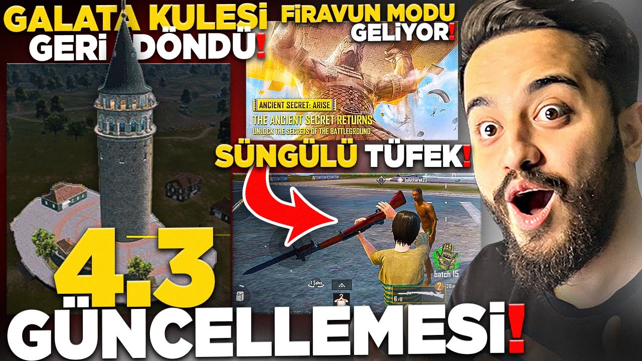 DEV 4.3 GÜNCELLEMESİ! GALATA KULESİ DÖNDÜ! FİRAVUN MODU! YENİ MOD! YENİ SİLAH! PUBG Mobile