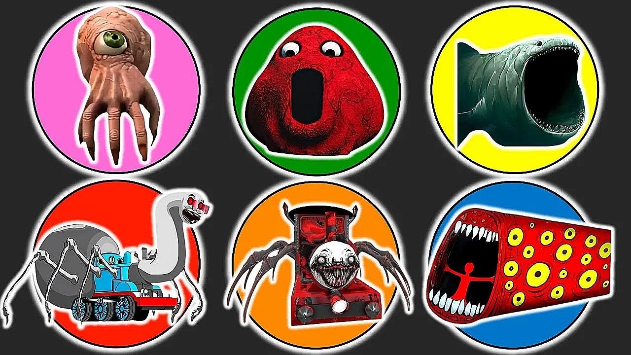 Spin Wheel Monster Brain Eye, Pou, The Bloop, Thomas Lipan, Choo Cho Charles, Train Eater