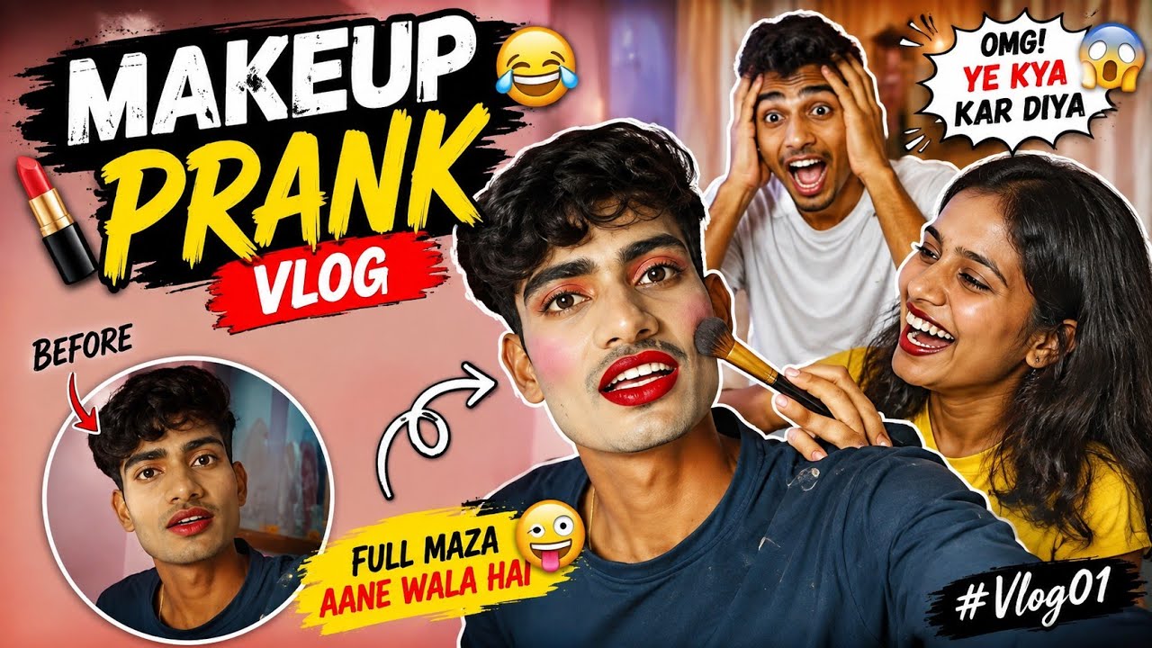 Make up💄👄 prank sleeping brother😁