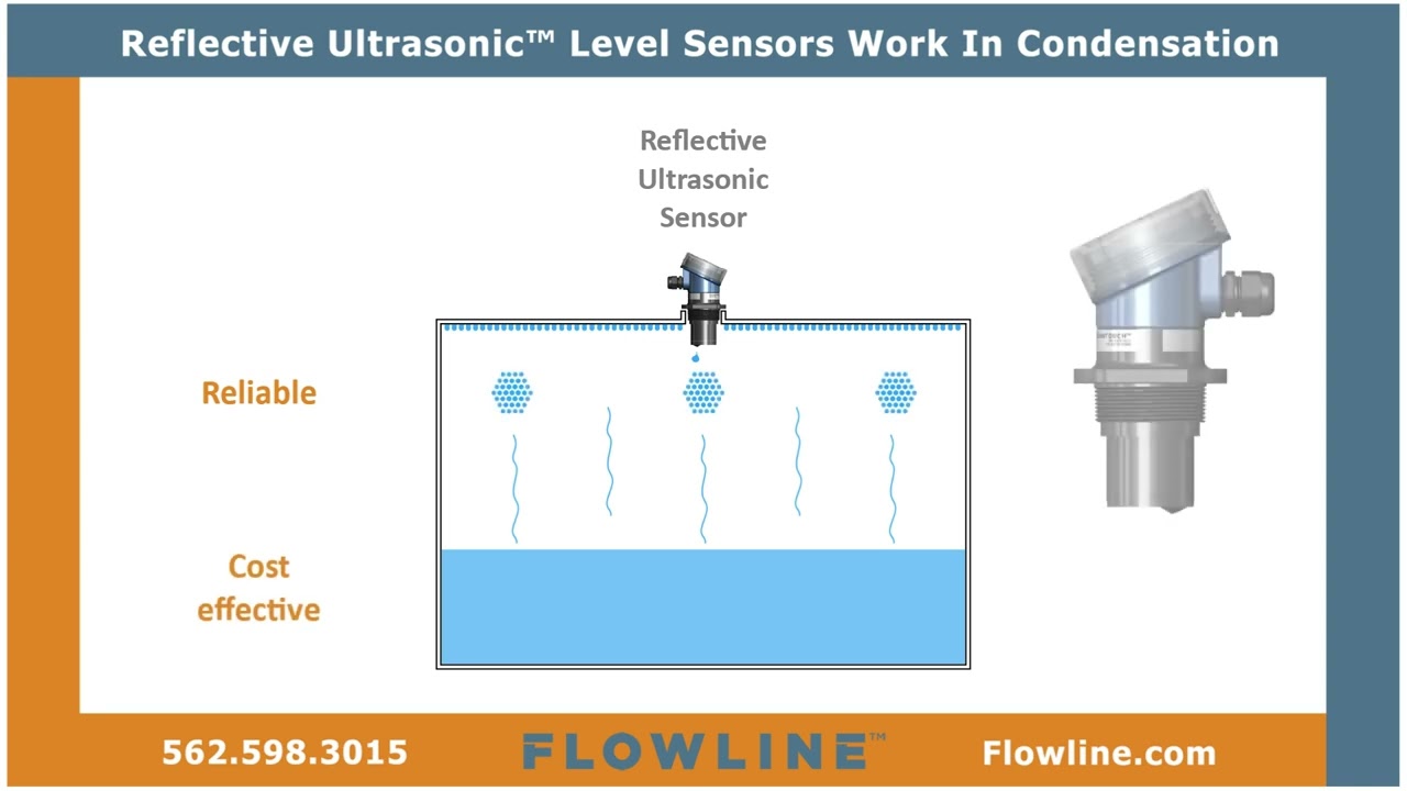 Flowline Reflective Ultrasonic Level Sensors Work in Condensation