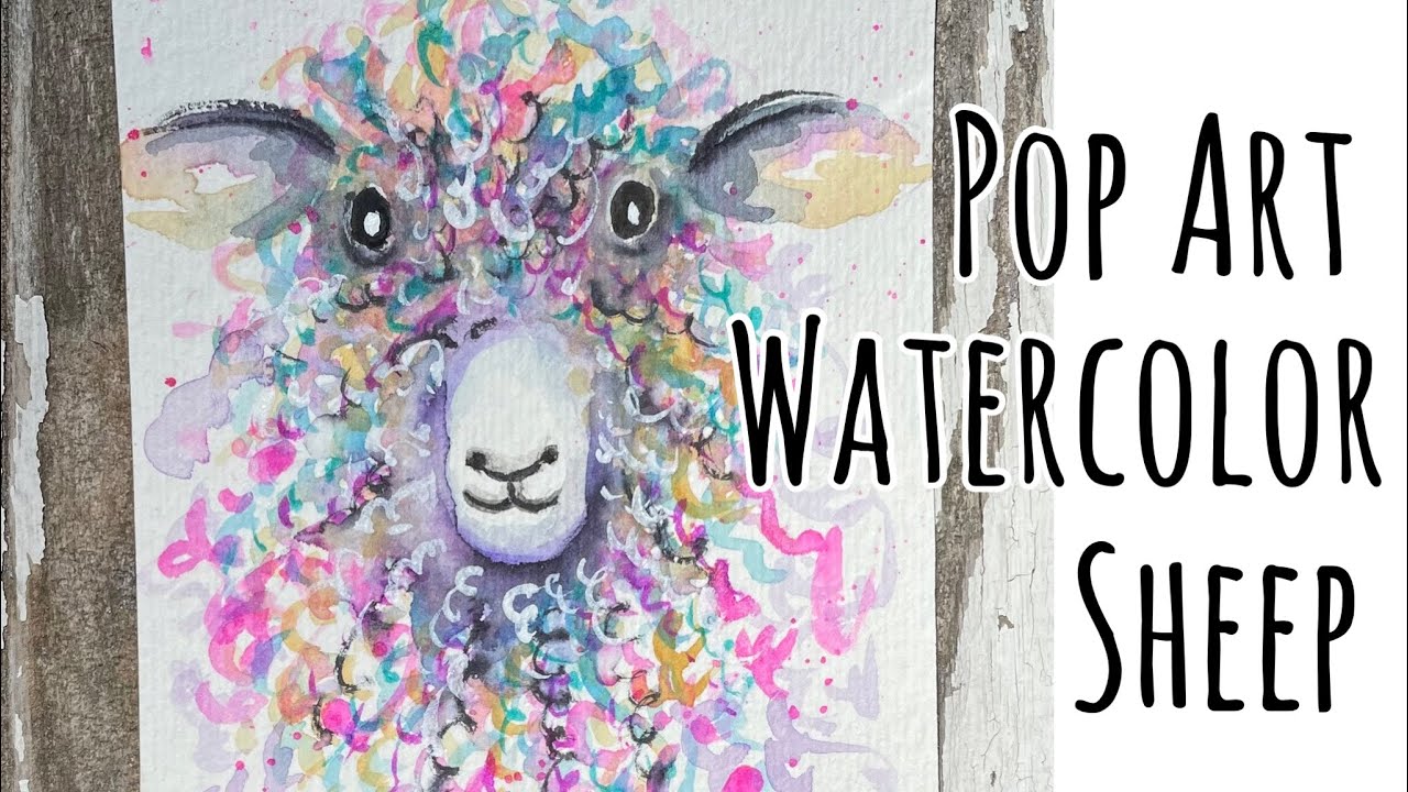 Easy Watercolor Pop Art Sheep