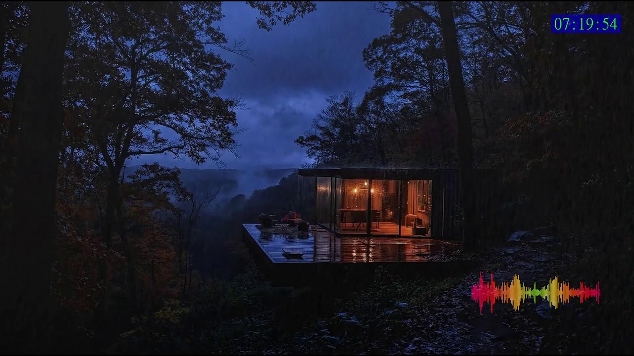 Natural Rain Forest Rain Sounds with Piano for Calm Mind