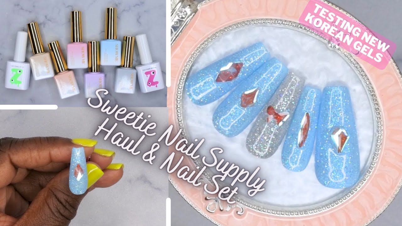 Trying Korean Gel Polishes | Sweetie Nail Supply | Zombie Base & Top Coat |Bella B Swanky Gel Polish