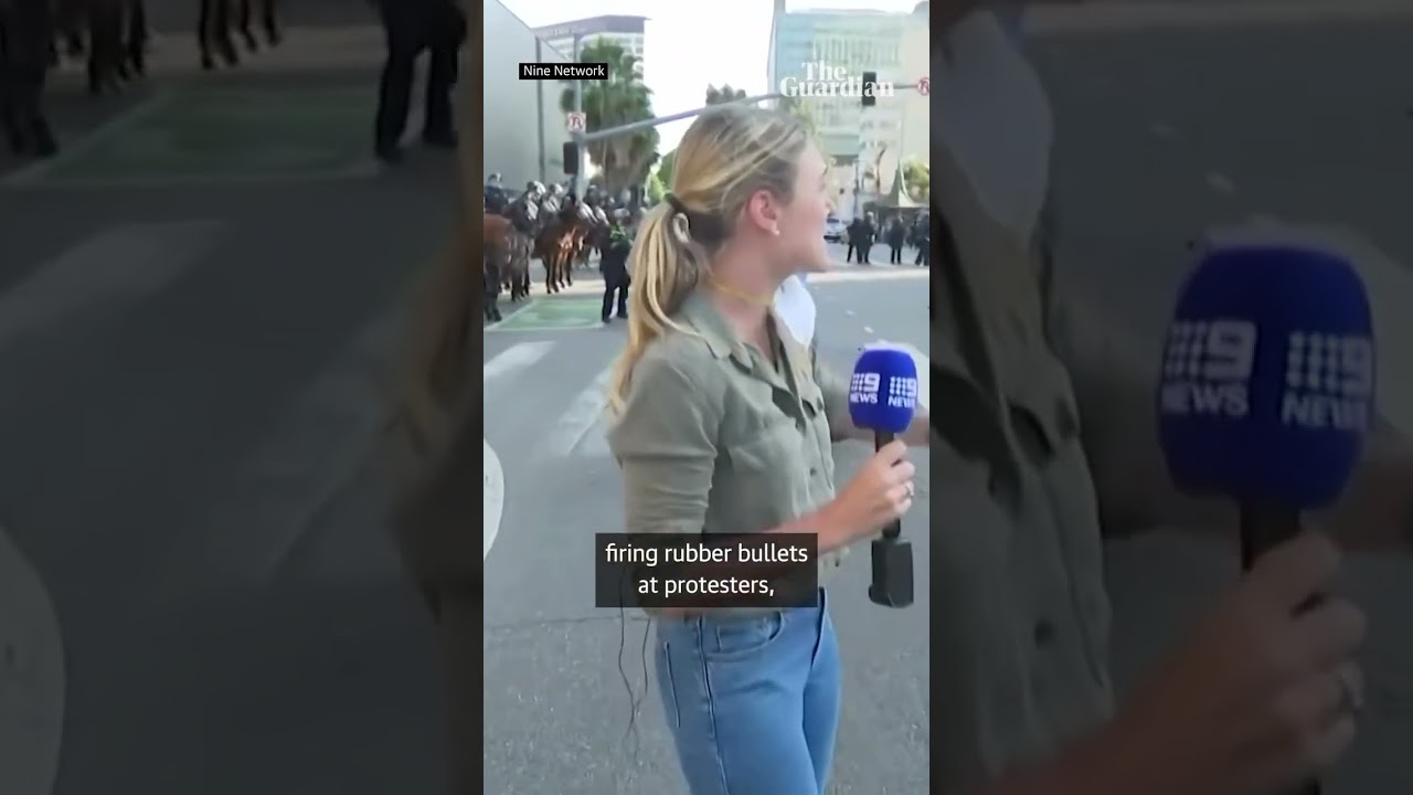 Australian reporter shot with rubber bullet at LA protest against immigration raids