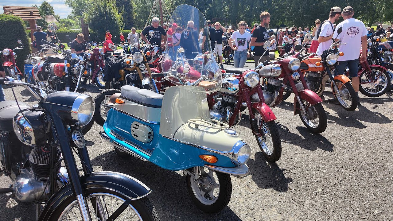 Postřekov u Domažlic 28.6. 2025 - sraz přátel motocyklů JAWA a ČZ - odjezd na spanilou jízdu