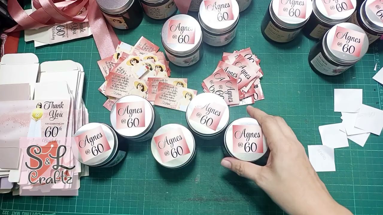 Making personalized birthday giveaways / souvenirs scented candles 