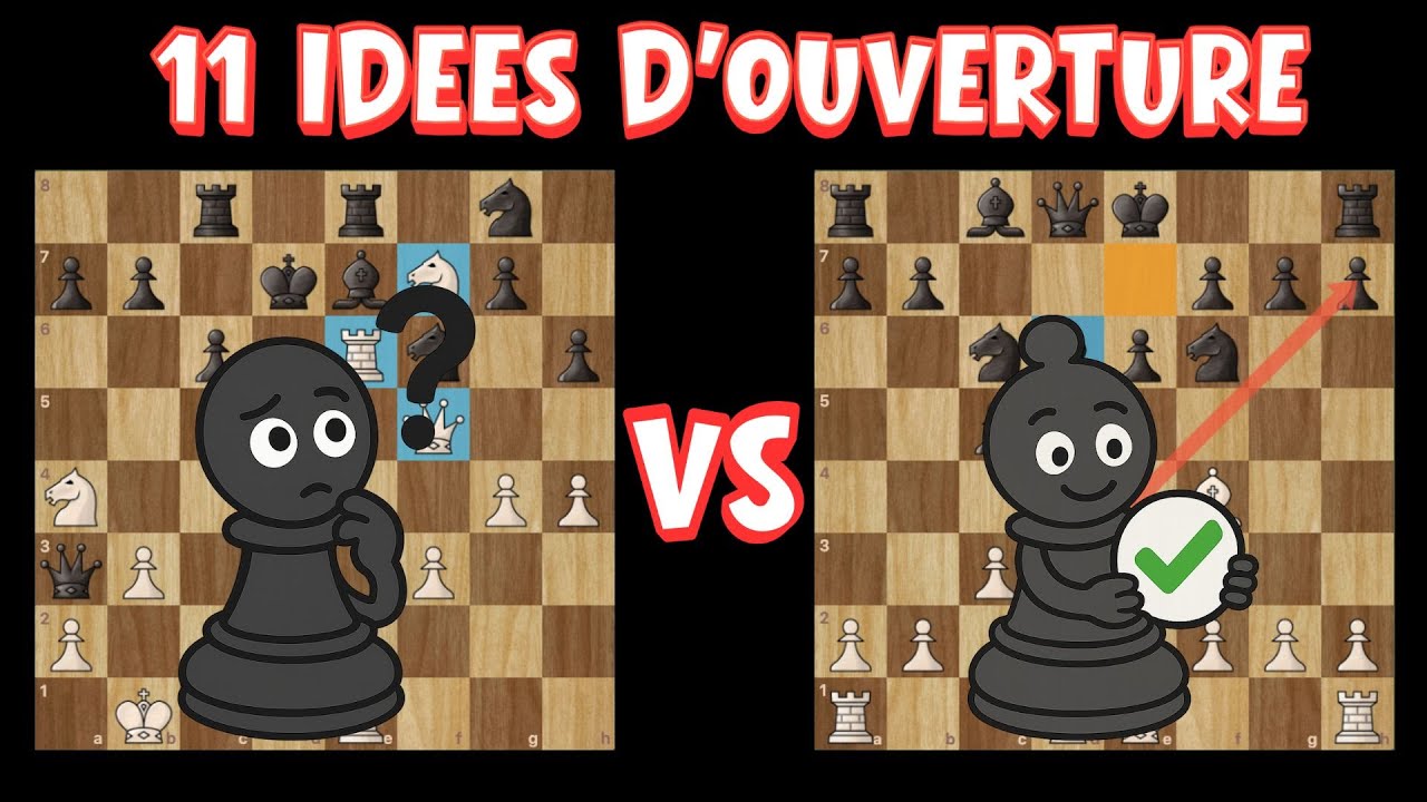 Quelle OUVERTURE CHOISIR quand on est débutant aux échecs? (11 idées)