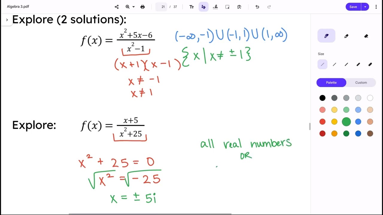 Algebra 3 - 3.5 Part 1