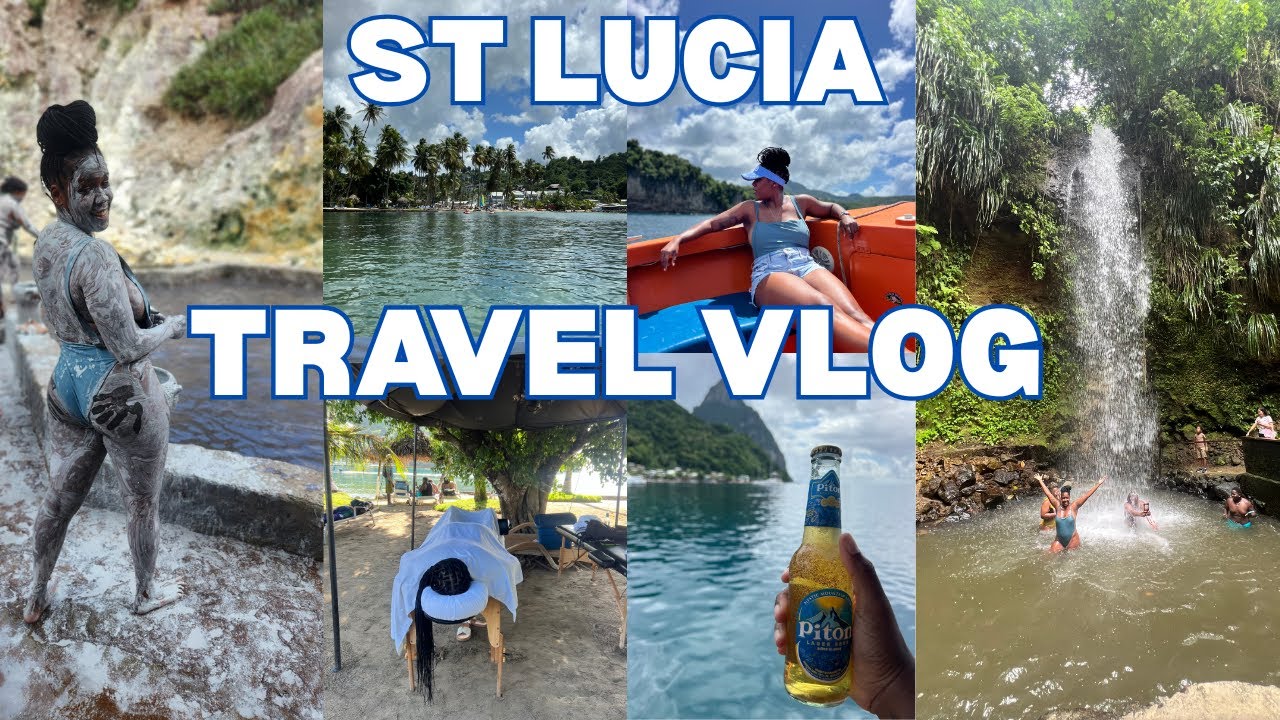 St. Lucia Travel Vlog | Sulphur Springs Mud Bath, Pitons Hike & Stunning Waterfalls | 2025