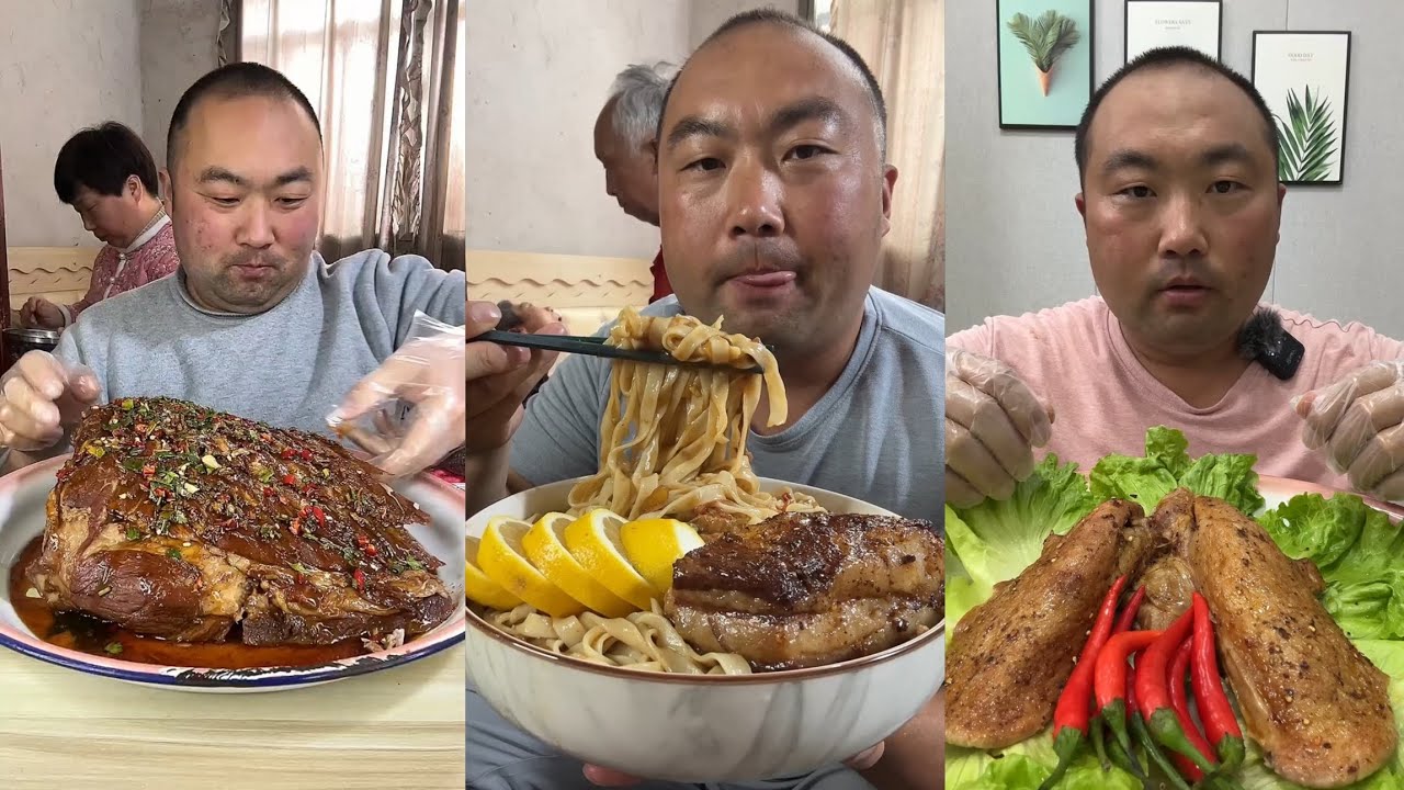 Yummy #126 : Eat pig brain belly pork, bone head pig🐷,Noodles🍜..#belly #eatingshow #mukbang #yummy