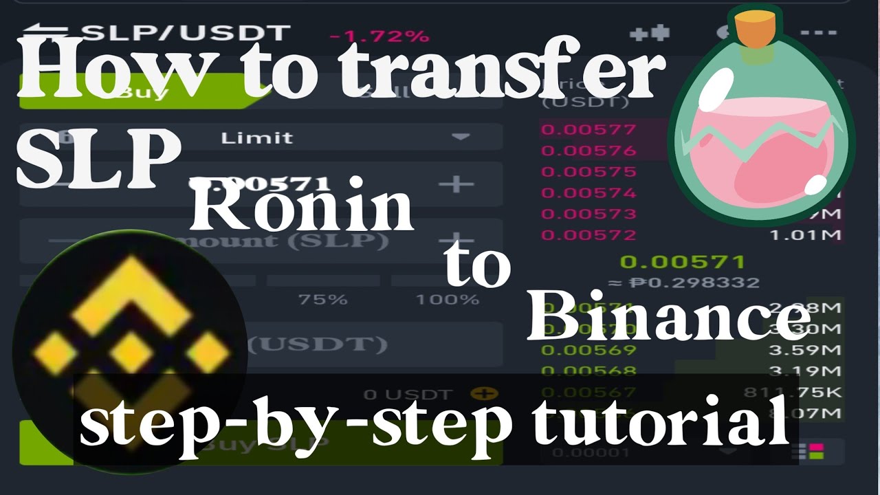 How to transfer slp, ronin to binance using mobile phone😊