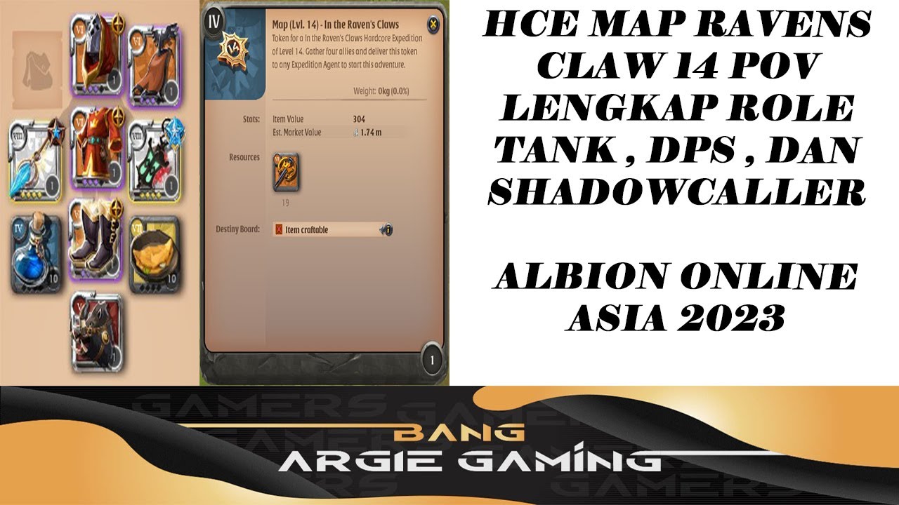 HCE MAP RAVENS CLAW 14 POV LENGKAP ROLE TANK , DPS , DAN SC ALBION ONLINE ASIA 2023