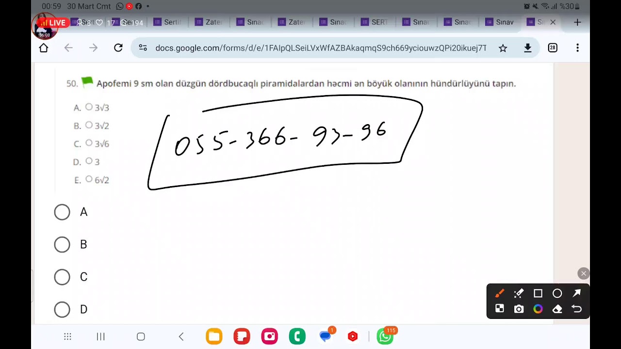 Sınaq qrupuna qeydiyyat davam edir whatsapp 055 366 93 96