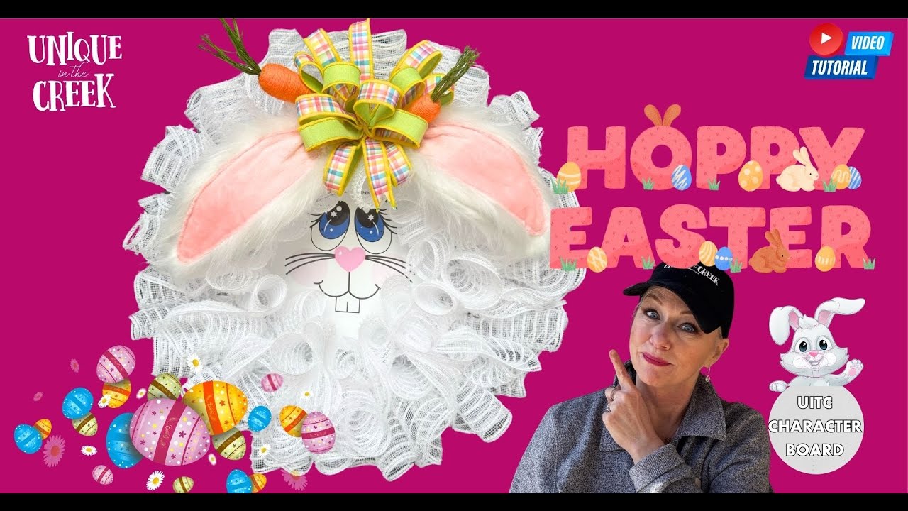 DIY BUNNY FACE WREATH KIT - GIRL | UNIQUE IN THE CREEK | KIT203CH