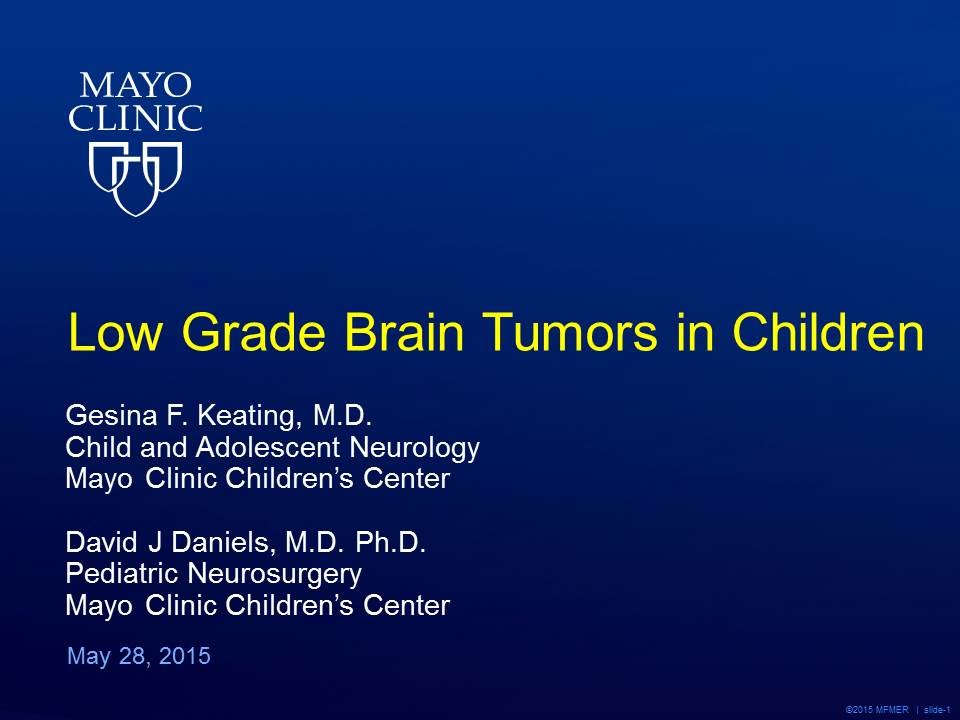 Treatment of Pediatric Brain Tumors: Low Grade Gliomas