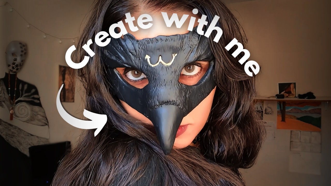 How to Make a Crow Mask with Cold Porcelain - Relaxing Mystical Art Tutorial