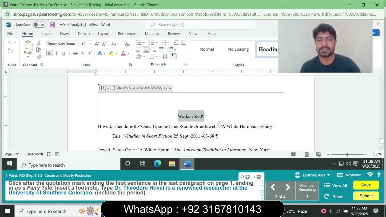 Word Chapter 4 Hands-On Exercise 1 Simulation Training | Word Chapter 4  Exercise 1 Simulation Exam