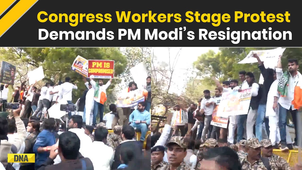 Epstein Files: Congress Workers Protest, Demand PM Modi&rsquo;s Resignation | Epstein Files Controversy