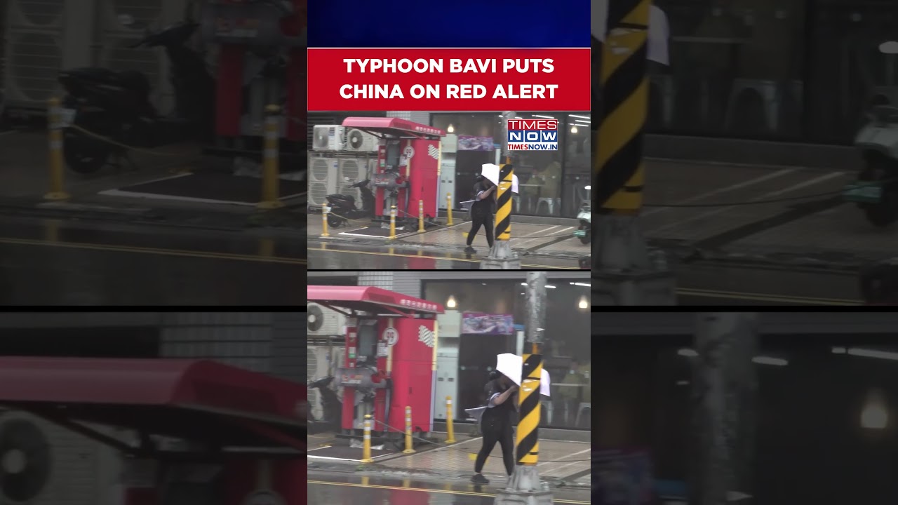China On Red Alert: Typhoon Bavi Makes Landfall | Watch #shorts #viralvideos