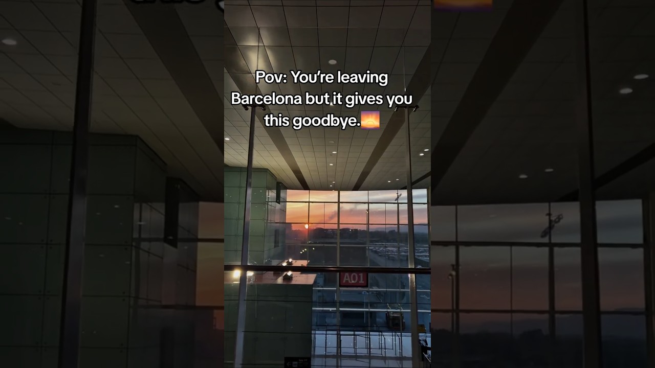 Golden hour at BCN airport. ✈️🧡