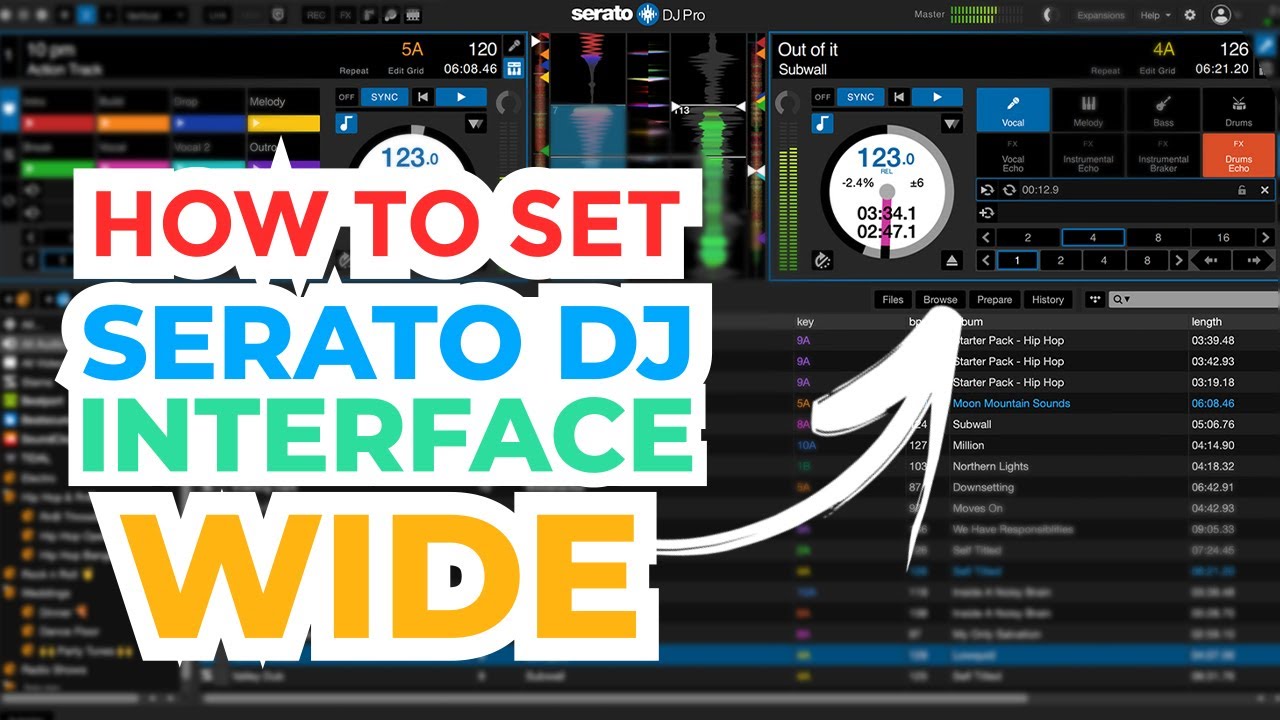 How to Set a Wide Look Serato DJ Interface / Layout